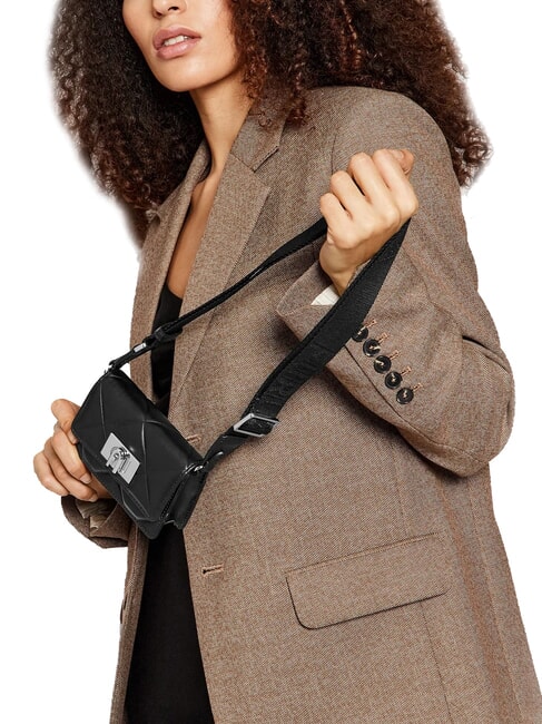 1927 Mini-Tasche aus gestepptem Leder Schwarz - Damentaschen