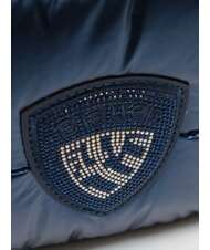 BLAUER PADDED NYLON Rucksack mit Strass-Logo NAVY BLAU - Damentaschen - 3