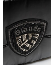 BLAUER PADDED NYLON Rucksack mit Strass-Logo SCHWARZ - Damentaschen - 3