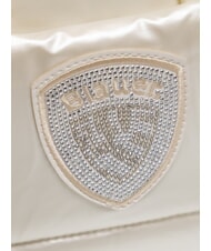 BLAUER PADDED NYLON Mittelgro&szlig;e Tragetasche mit Schultergurt Wei&szlig; - Damentaschen - 3