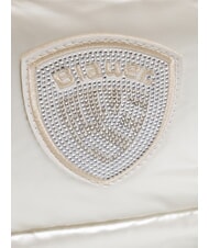 BLAUER PADDED NYLON Gro&szlig;e Tragetasche mit Schultergurt Wei&szlig; - Damentaschen - 3