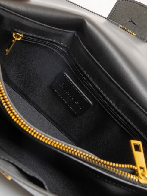 LADY B Umh&auml;ngetasche mit &Uuml;berschlag SCHWARZ - Damentaschen