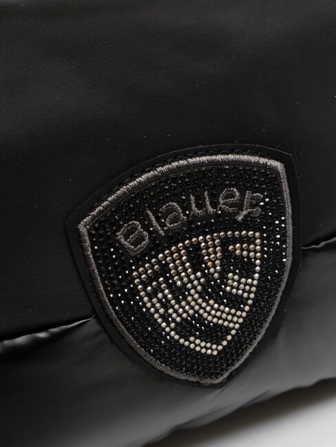 PADDED NYLON Weiche Clutch mit Strass-Logo SCHWARZ - Damentaschen