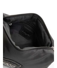 BLAUER PADDED NYLON Weiche Clutch mit Strass-Logo SCHWARZ - Damentaschen - 5