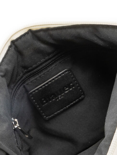 PADDED NYLON Flauschige Umh&auml;ngetasche mit Strass-Logo Wei&szlig; - Damentaschen