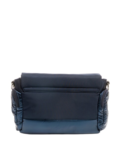 PADDED NYLON Flauschige Umh&auml;ngetasche mit Strass-Logo NAVY BLAU - Damentaschen