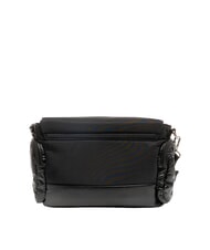 BLAUER PADDED NYLON Flauschige Umh&auml;ngetasche mit Strass-Logo SCHWARZ - Damentaschen - 4