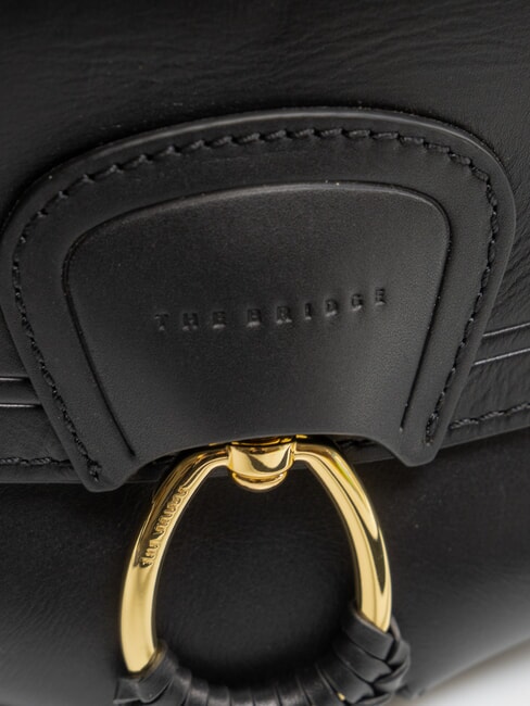 ERICA Umh&auml;ngetasche aus Leder Schwarzes Gold - Damentaschen