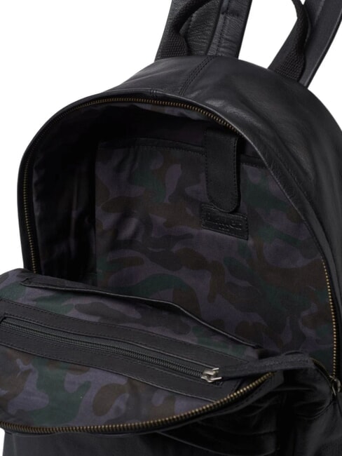 FIRSTCLASS Laptop-Rucksack aus Leder SCHWARZ - Rucks&auml;cke f&uuml;r Schule &amp; Freizeit
