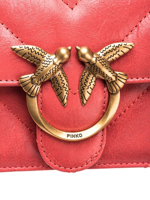 LOVE ONE MINI Mini-Tasche aus Spaltleder Koralle. w&uuml;rzig-antikes Gold - Damentaschen