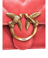 PINKO LOVE ONE MINI Mini-Tasche aus Spaltleder Koralle. w&uuml;rzig-antikes Gold - Damentaschen - 4