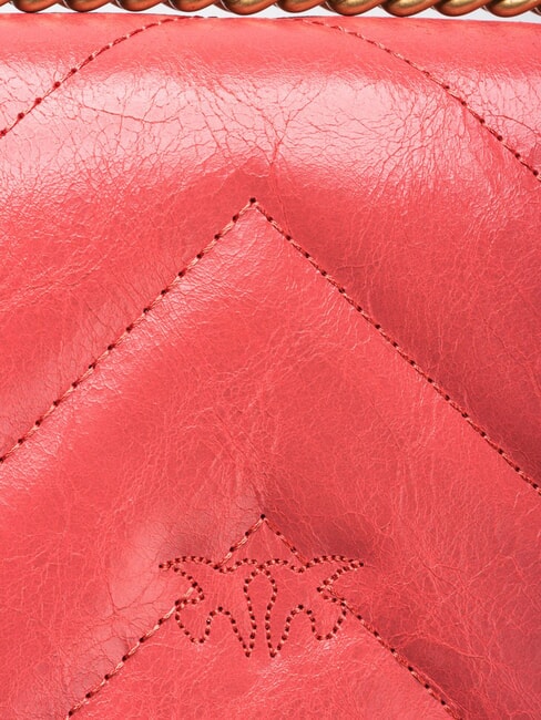 LOVE ONE MINI Mini-Tasche aus Spaltleder Koralle. w&uuml;rzig-antikes Gold - Damentaschen