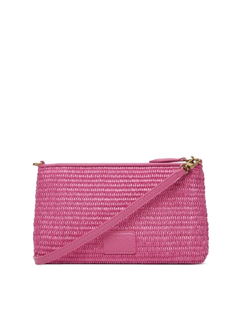 FLAT Clutch aus Raffiabast mit Schultergurt ch-Antikgold Rote Bete - Damentaschen