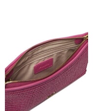 PINKO FLAT Clutch aus Raffiabast mit Schultergurt ch-Antikgold Rote Bete - Damentaschen - 6