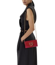 PINKO LOVE ONE Mini-Umh&auml;ngetasche mit Gl&auml;nzendem Muster rot-antikgold - Damentaschen - 5