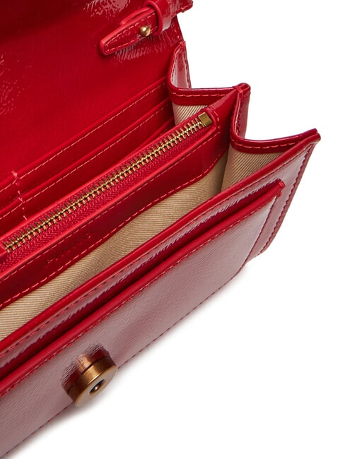 LOVE ONE Mini-Umh&auml;ngetasche mit Gl&auml;nzendem Muster rot-antikgold - Damentaschen