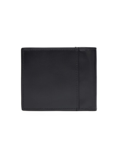 BOLD LOGO Ledergeldb&ouml;rse mit M&uuml;nzfach auf Schwarz - Brieftaschen Herren