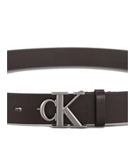 CALVIN KLEIN CK HARDWARE Lederg&uuml;rtel ck dunkelbraun/antiksilber - G&uuml;rtel - 3