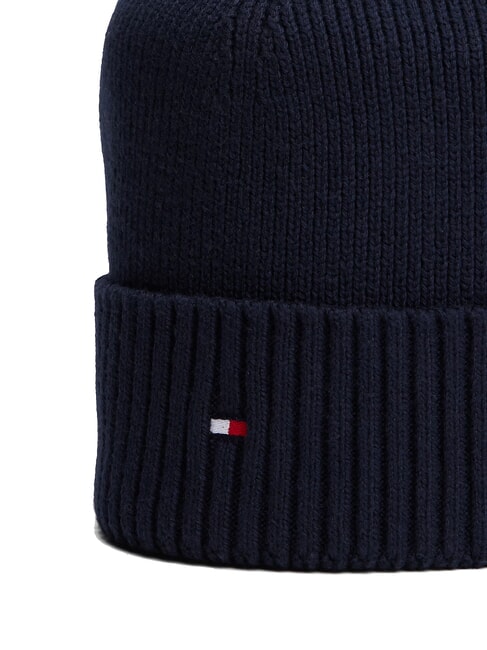 TH FLAG Baumwoll-Beanie-M&uuml;tze mit Umschlag spaceblau/schwarz - M&uuml;tzen/H&uuml;te