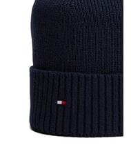 TOMMY HILFIGER TH FLAG Baumwoll-Beanie-M&uuml;tze mit Umschlag spaceblau/schwarz - M&uuml;tzen/H&uuml;te - 3