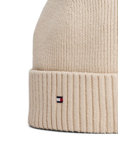 TH FLAG Baumwoll-Beanie-M&uuml;tze mit Umschlag klassisches beige - M&uuml;tzen/H&uuml;te