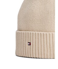 TOMMY HILFIGER TH FLAG Baumwoll-Beanie-M&uuml;tze mit Umschlag klassisches beige - M&uuml;tzen/H&uuml;te - 3