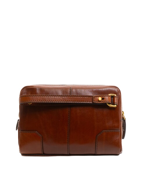 VESPUCCI Clutch aus Leder mit Handgelenksriemen BRAUN - Damentaschen