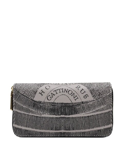 PLANETARIUM Gro&szlig;e Geldb&ouml;rse mit Doppelrei&szlig;verschluss monochrom hellgrau/schwarz - Brieftaschen Damen