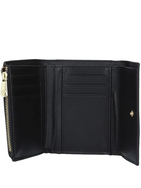 PLANETARIUM Kleine Geldb&ouml;rse mit &Uuml;berschlag monochrom hellgrau/schwarz - Brieftaschen Damen