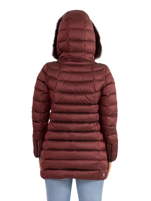 DELUXE Damen Daunenjacke mit Fellkapuze dunkelbr&uuml;nett-dunkel - Daunenjacken f&uuml;r Damen