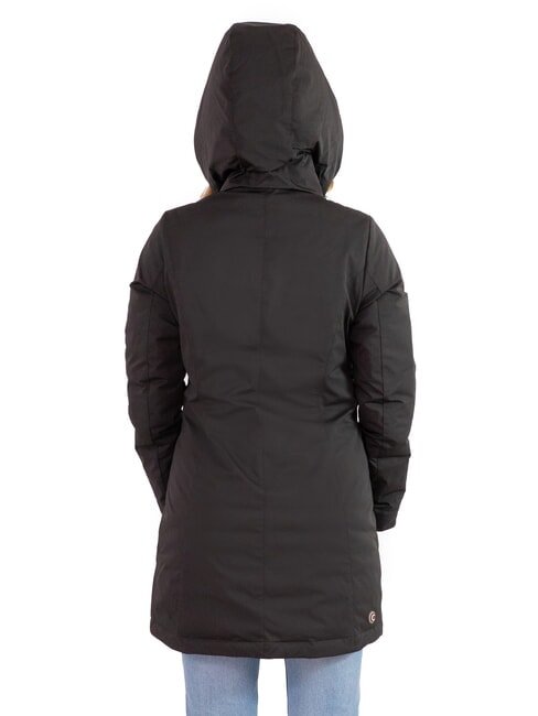 PURENESS Lange Daunenjacke mit Kapuze Schwarz - Daunenjacken f&uuml;r Damen