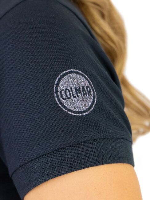 MONDAY Damen Poloshirt mit Glitzerdetails, Slim Fit marineblau - Damen-Polo-Shirts/Damen-Polo-Shirt/Damenpoloshirt/Damenpoloshirts