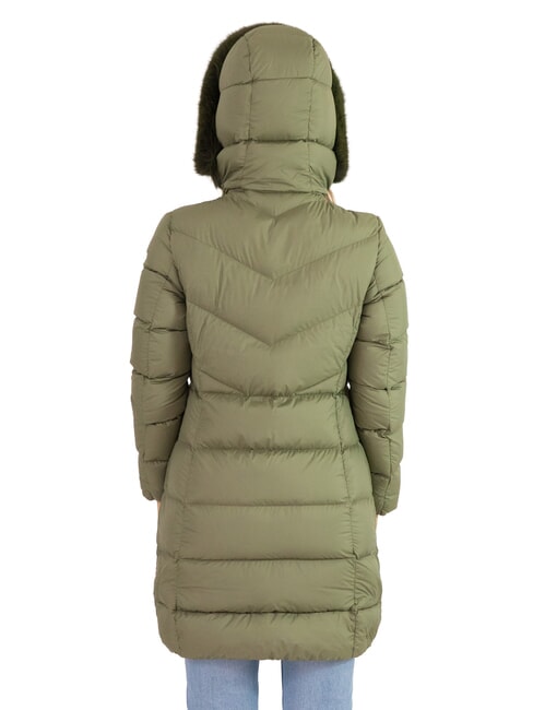 CAPTION Lange Damen-Daunenjacke mit Kapuze Dreck - Daunenjacken f&uuml;r Damen