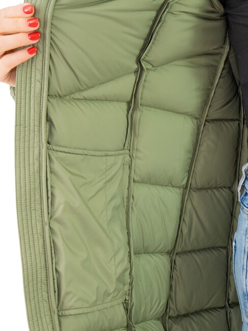 CAPTION Lange Damen-Daunenjacke mit Kapuze Dreck - Daunenjacken f&uuml;r Damen