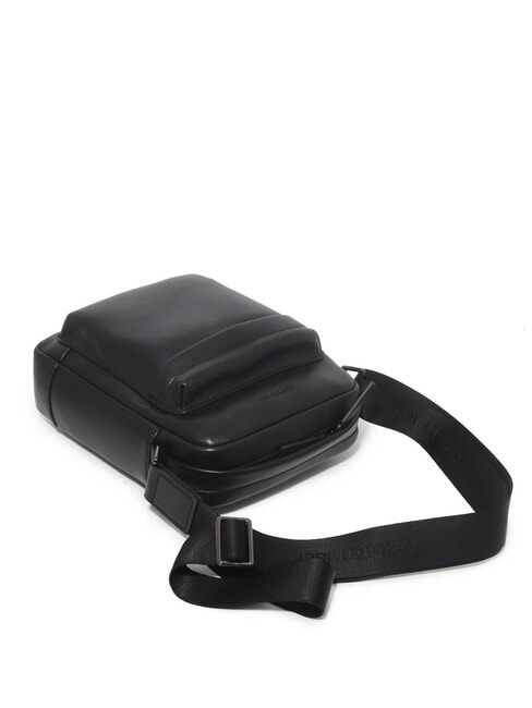 BRAD Ledertasche mit Tasche Schwarz - Umh&auml;ngetaschen Herren