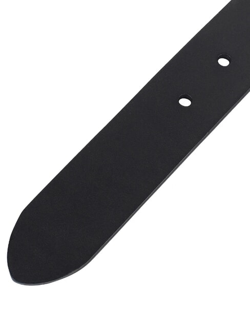 LOGO EMBOSSED K&uuml;rzbarer Lederg&uuml;rtel Schwarz - G&uuml;rtel