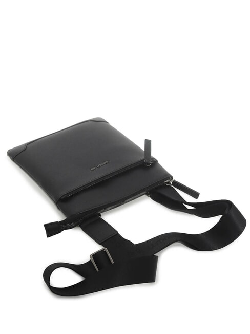 JAKE Flache Ledertasche Schwarz - Umh&auml;ngetaschen Herren
