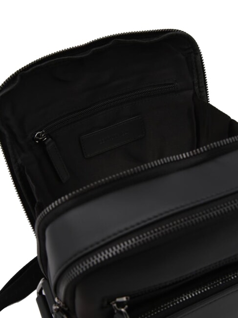 RORY Tasche mit mehreren Taschen aus glattem Leder Schwarz - Umh&auml;ngetaschen Herren