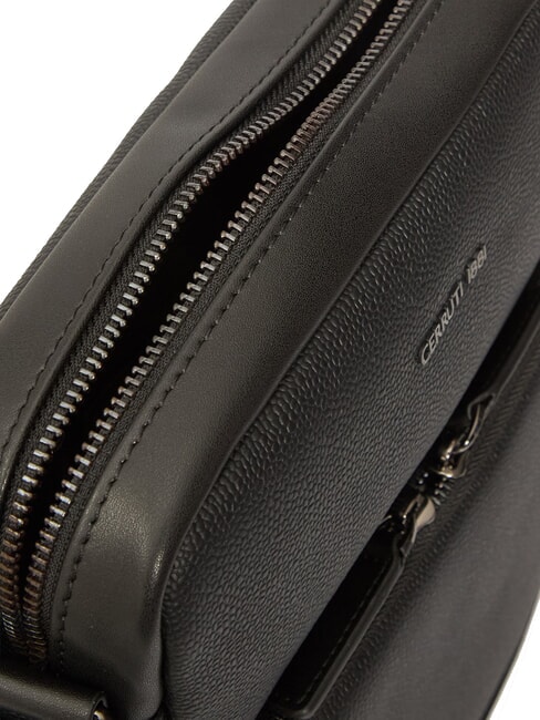 JEREMY Ledertasche mit Tasche Schwarz - Umh&auml;ngetaschen Herren