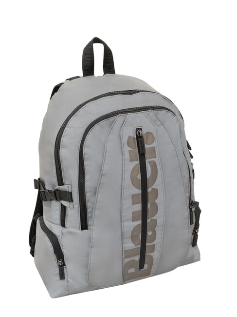 SPLASH Rucksack mit gl&auml;nzendem Logo, 15,6-Zoll-Laptopfach Silber - PC-Rucks&auml;cke