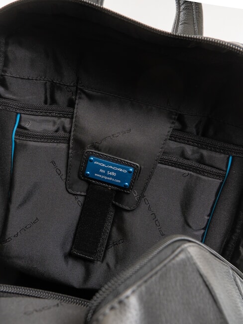 X1 13 "Laptop-Rucksack aus Leder Schwarz - PC-Rucks&auml;cke