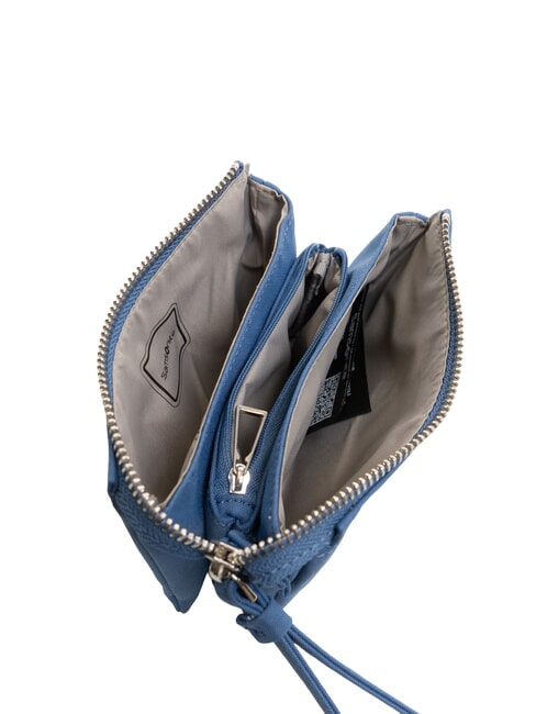 POUCHY Mini-Clutch mit 3 F&auml;chern INDIGO BLAU - Damentaschen