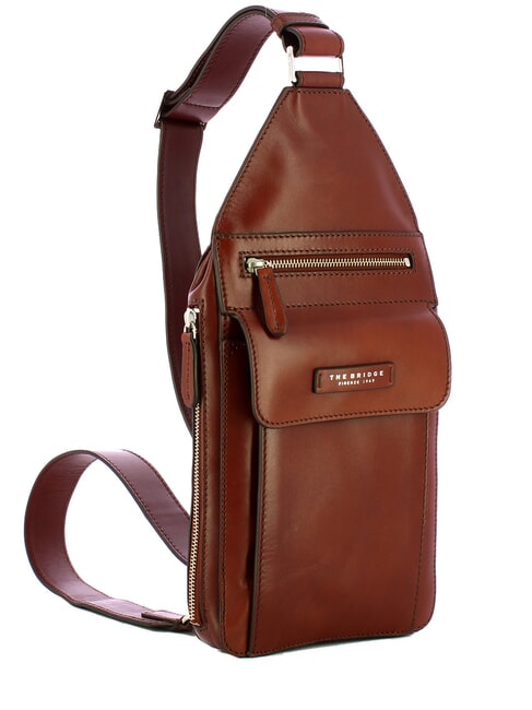 ALBERTO One-Shoulder-Tasche aus Leder Braun / Palladium - Umh&auml;ngetaschen Herren