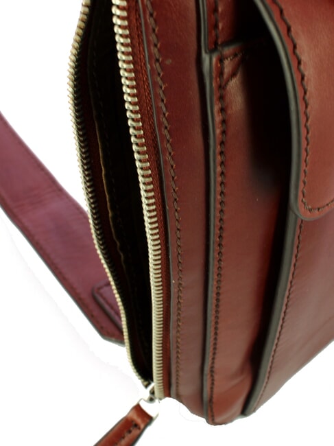 ALBERTO One-Shoulder-Tasche aus Leder Braun / Palladium - Umh&auml;ngetaschen Herren