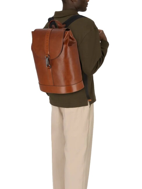 GIACOMO 13" Laptop-Rucksack aus Leder Braun / Ruthenium - PC-Rucks&auml;cke