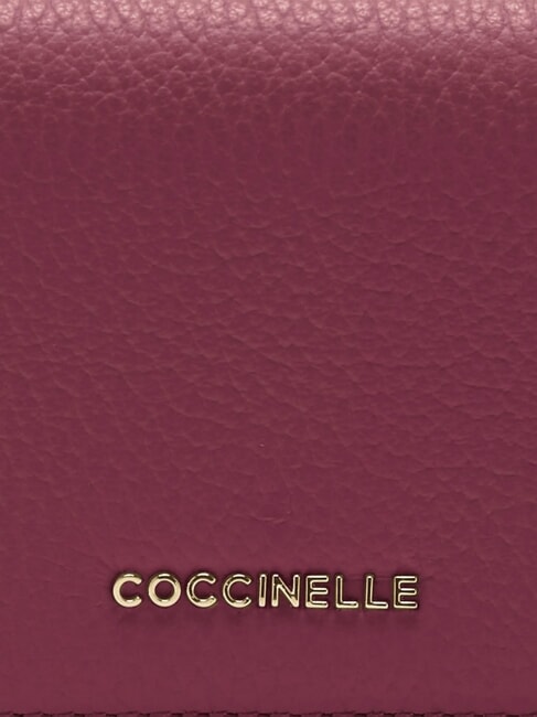 METALLIC SOFT Kleine Geldb&ouml;rse aus Leder Sangria - Brieftaschen Damen