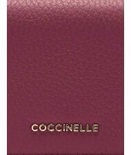 COCCINELLE METALLIC SOFT Kleine Geldb&ouml;rse aus Leder Sangria - Brieftaschen Damen - 2