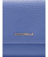 COCCINELLE METALLIC SOFT Gro&szlig;es Lederportemonnaie Blau - Brieftaschen Damen - 3