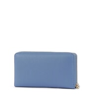 COCCINELLE METALLIC SOFT Geldb&ouml;rse aus strukturiertem Leder mit Rei&szlig;verschluss Blau - Brieftaschen Damen - 3