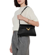 COCCINELLE DEW Mittelgro&szlig;e Umh&auml;ngetasche aus geh&auml;mmertem Leder Schwarz - Damentaschen - 5